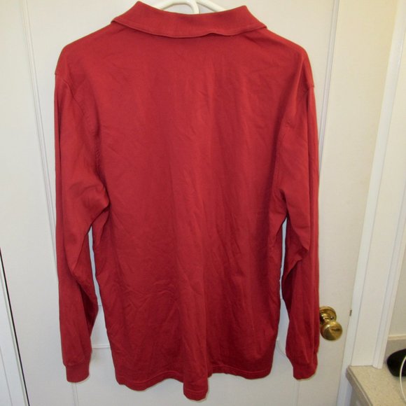 Jos A. Bank Traveller's Collection Long-Sleeve Red-Orange L Polo Sweater/Shirt - Picture 2 of 8